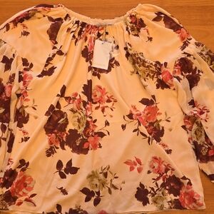 Sugarlips Red and Pink Ruffled Blouse